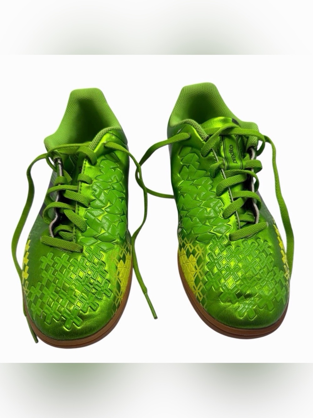 Adidas Predito LZ IN Q21685 Green Yellow Indoor Soccer Shoes Men's Size 7.5
